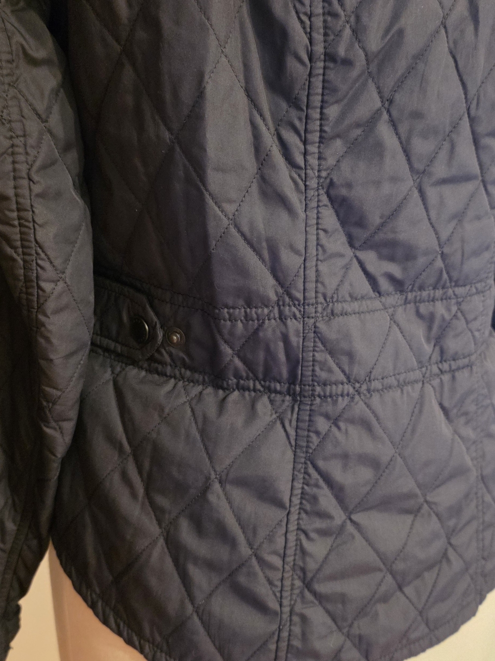 Barbour Black Quilted Zip-Front Jacket Lightweight Size 8 - Picture 5 of 15